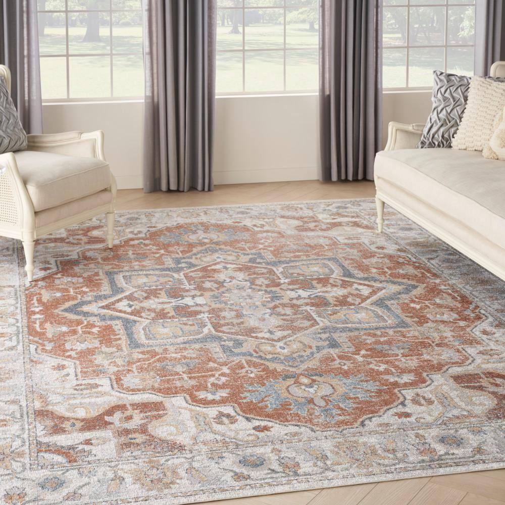 Nourison Astra Machine Washable Vintage Medallion Indoor Rug Gold/Multicolor 9' x 12'