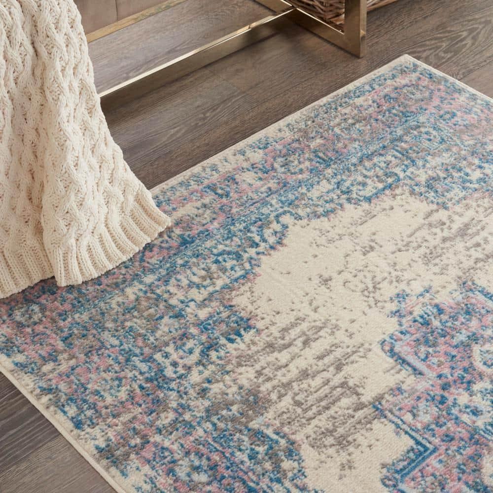 Nourison Grafix GRF14 Ivory/Pink Area Rug - Ivory/Pink 3' x 5'