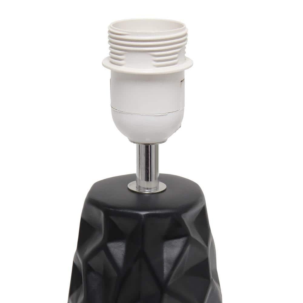 Sculpted Ceramic Table Lamp Black - Simple Designs: Modern Bedside Light, ETL Listed, No Assembly Required