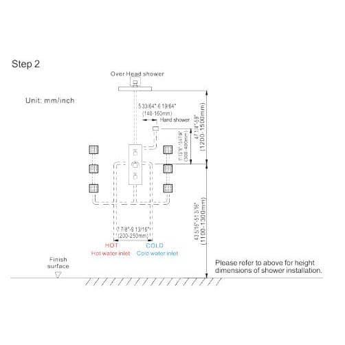 mondawe MD6865-BG Herathena 3 Functions Ceiling Mounted Thermostatic Shower System with 6 Body Jets
