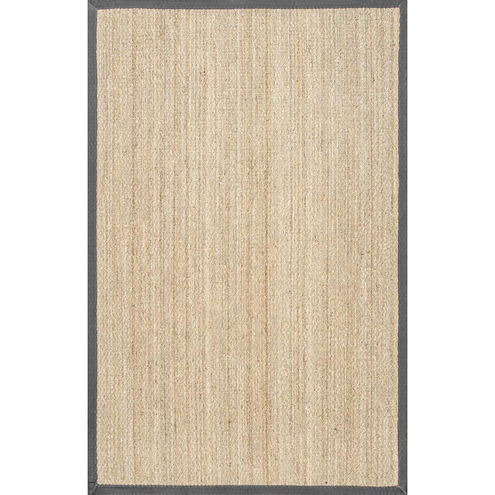 nuLOOM Elijah Seagrass Natural Area Rug, 9' x 12', Dark Gray