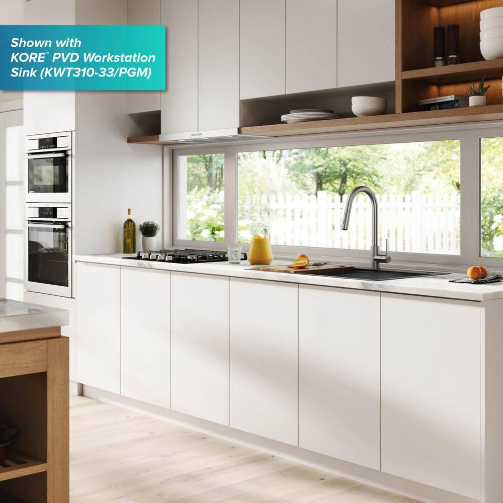 KRAUS Oletto Contemporary Pull-Down Single Handle Kitchen Faucet in Spot Free Stainless Steel, KPF-3104SFS
