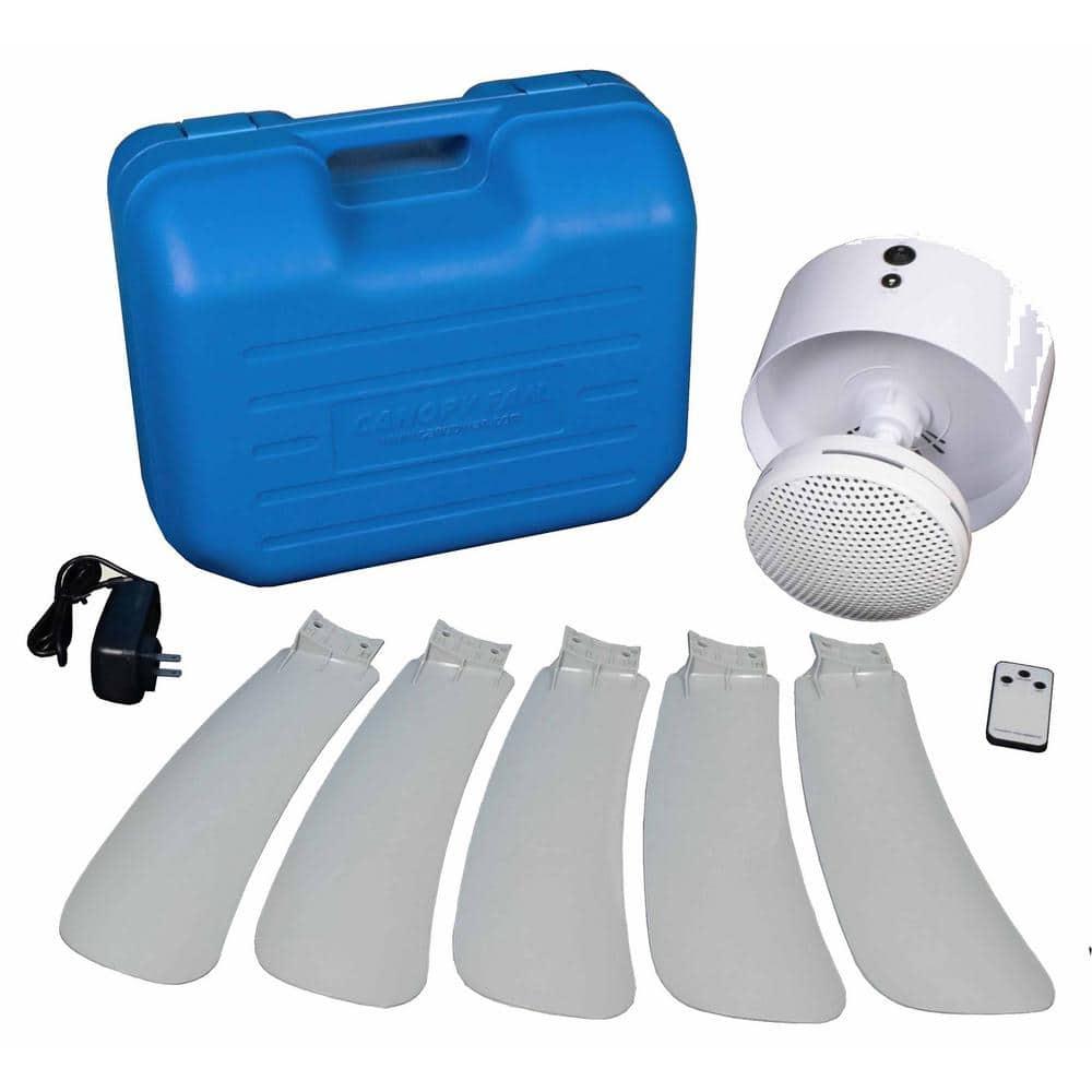 Canopy Breeze Rechargable Canopy Fan with Remote Control: Portable, Indoor/Outdoor, 31" Blade, 2 Speeds, White