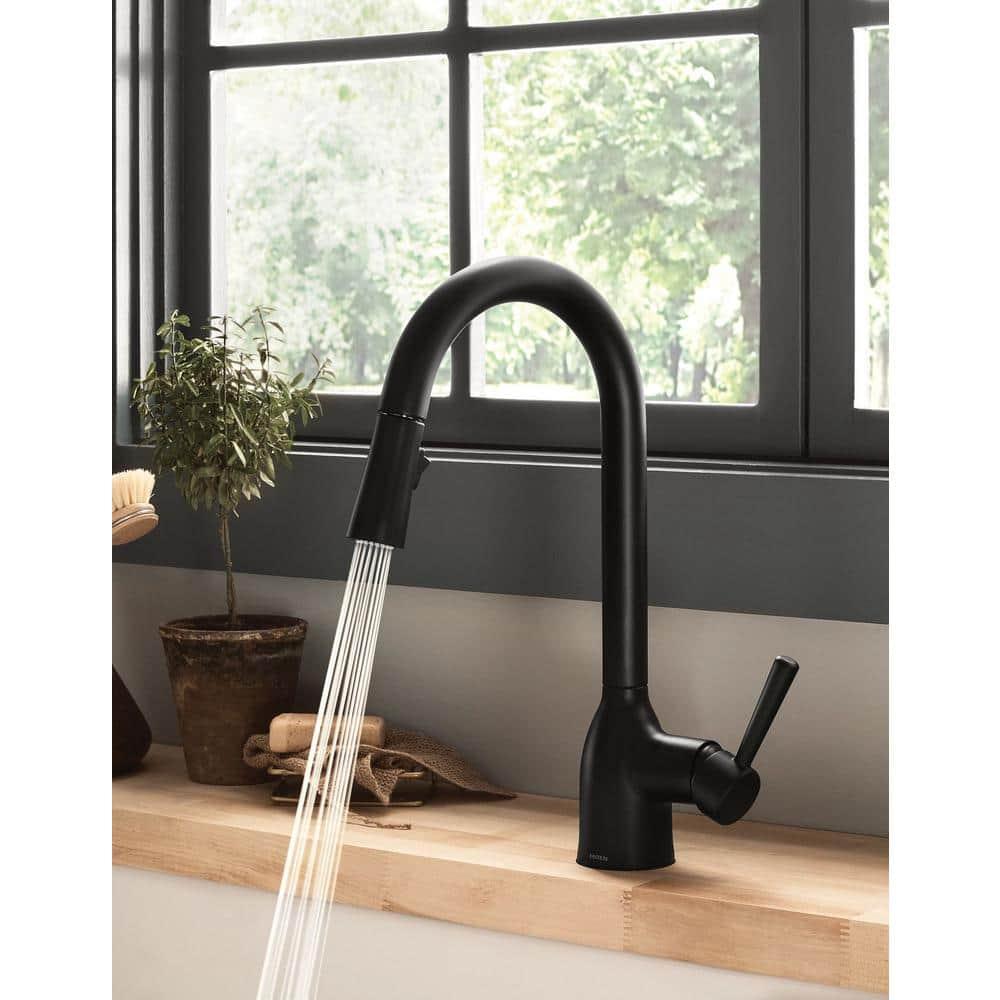Matte Black Stainless Steel Pull-Out Spray Kitchen Faucet