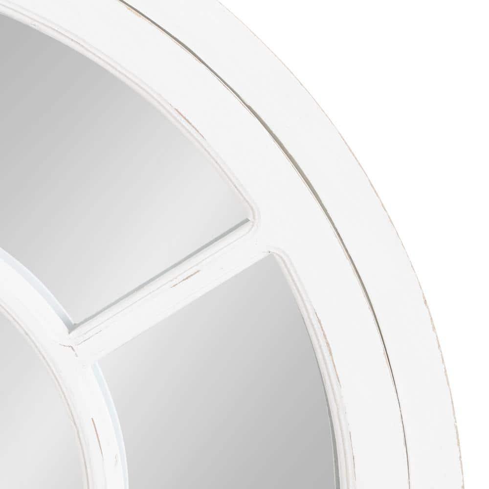 28"x44" Boldmere Arch Wall Mirror White - Kate & Laurel All Things Decor: Rustic Farmhouse Windowpane
