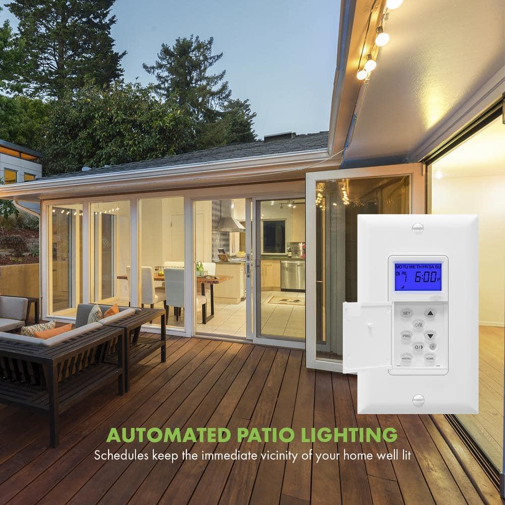 Digital Astronomic Timer Switch, 7-Day Programmable, Single Pole or 3-Way