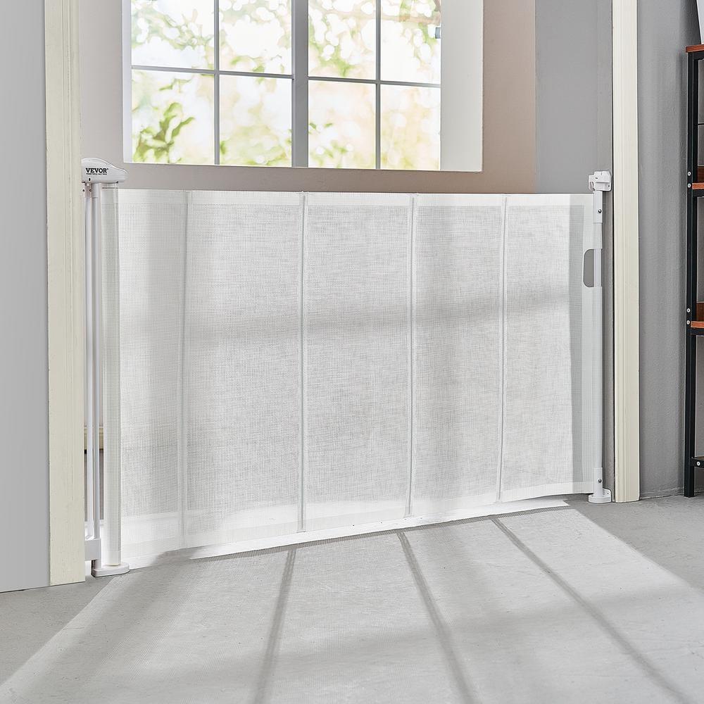 VEVOR VEVOR Retractable Gate Black Plastic Wall Mounted Pet Gate