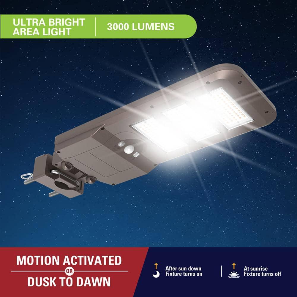 1 - Head LED Solar Powered Dusk to Dawn Outdoor Security Area Light with Motion Sensor