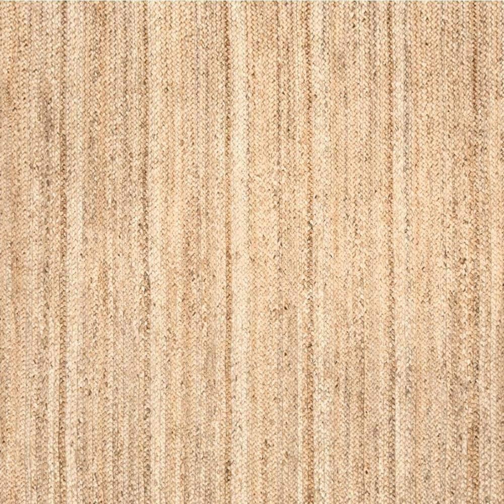 Nuloom 8 Square Rigo Jute Hand Woven Indoor Area Rug, Natural, Solid Farmhouse Design, Natural Fiber Bedroom, Living Room, Kitchen,