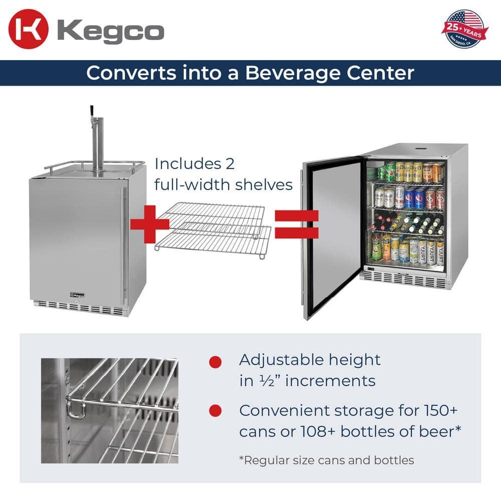 Kegco Kegco 24" Wide Outdoor Single Tap All Stainless Steel Built-In Kegerator with Kit