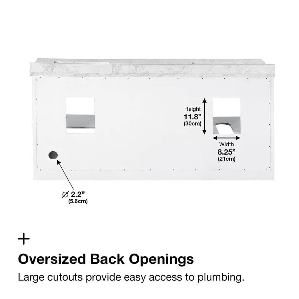 OVE Decors Athea 72 in. W Bath Vanity with Premium Countertop and Power Bar