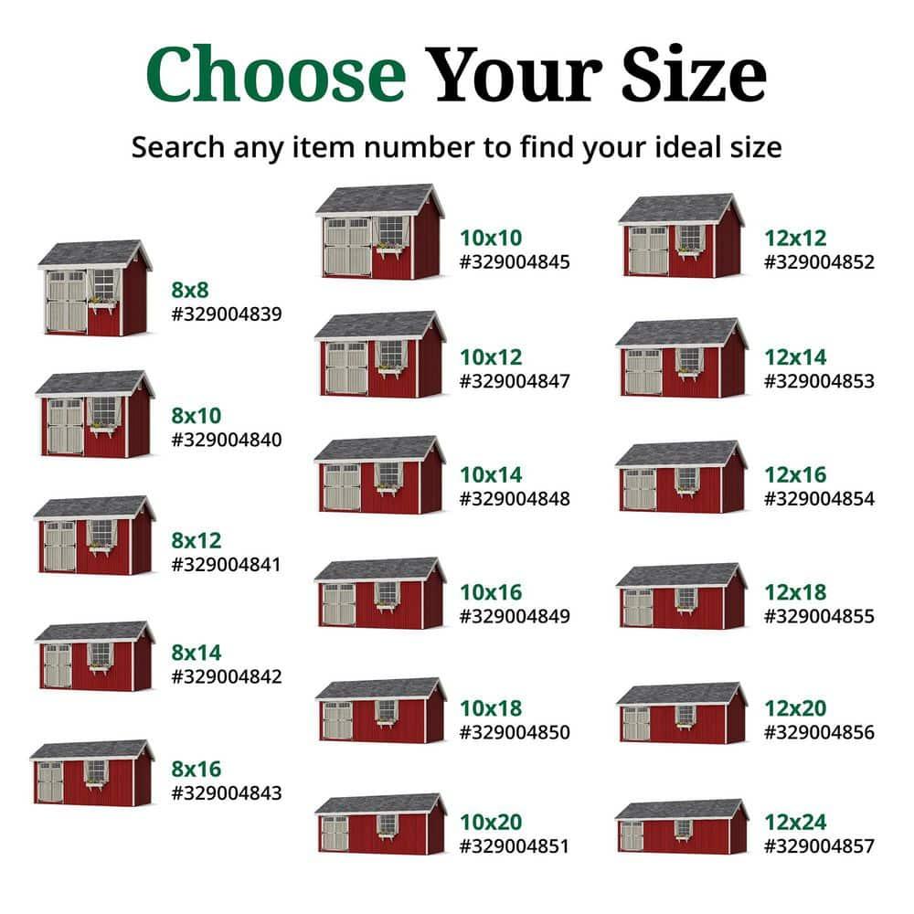 Little Cottage Co. 8x16 Colonial Pinehurst Shed with Operable Window, Outdoor Wood Storage Do-It-Yourself Precut Kit