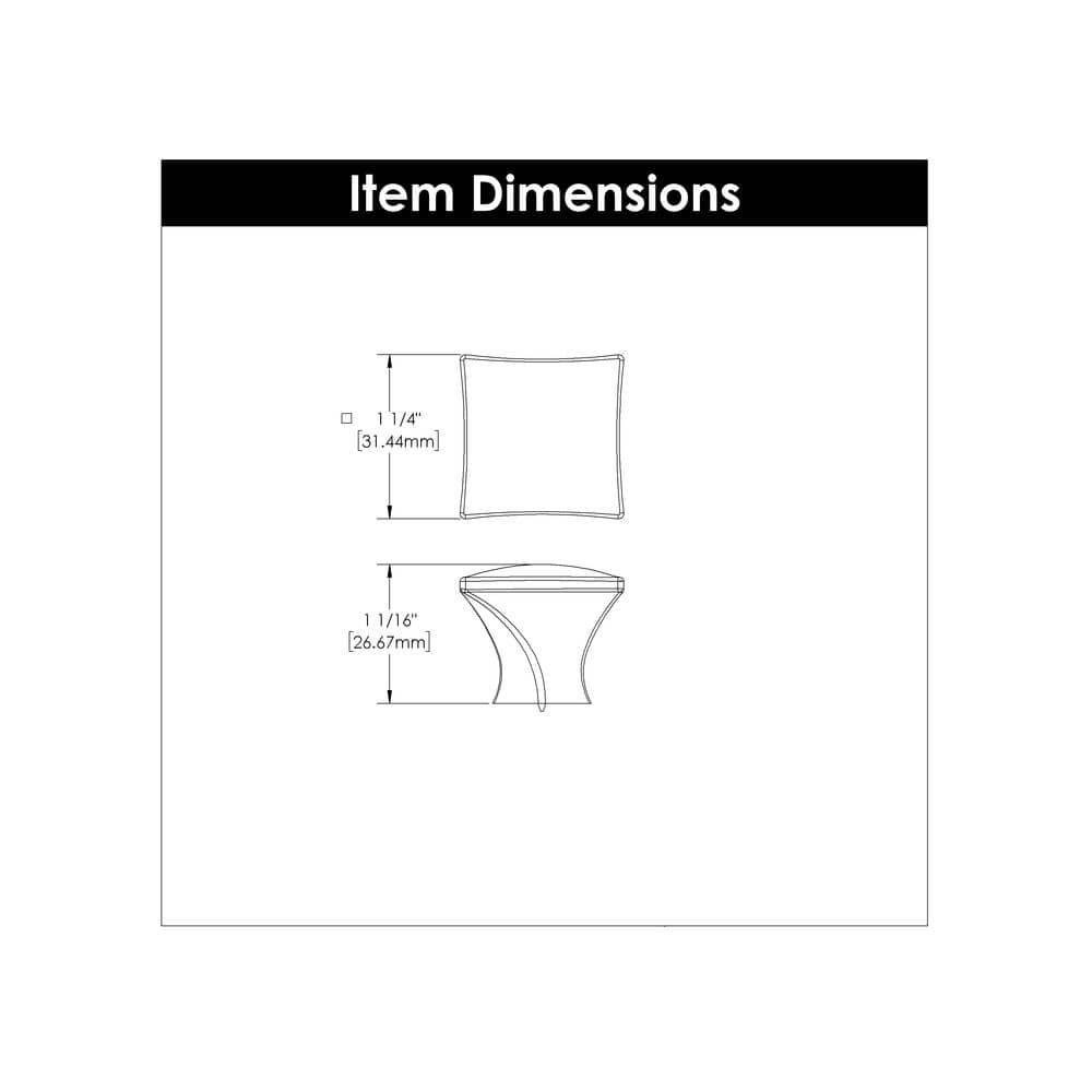 Twist 1 1/4" Length Square Knob
