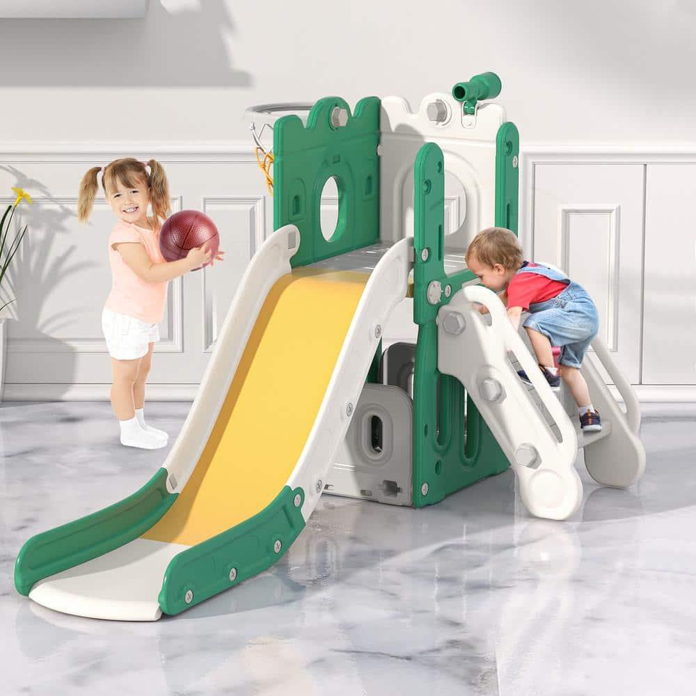 7 in 1 Kids Slide, Toddler slide with Climber Outdoor Indoor Slide Playset