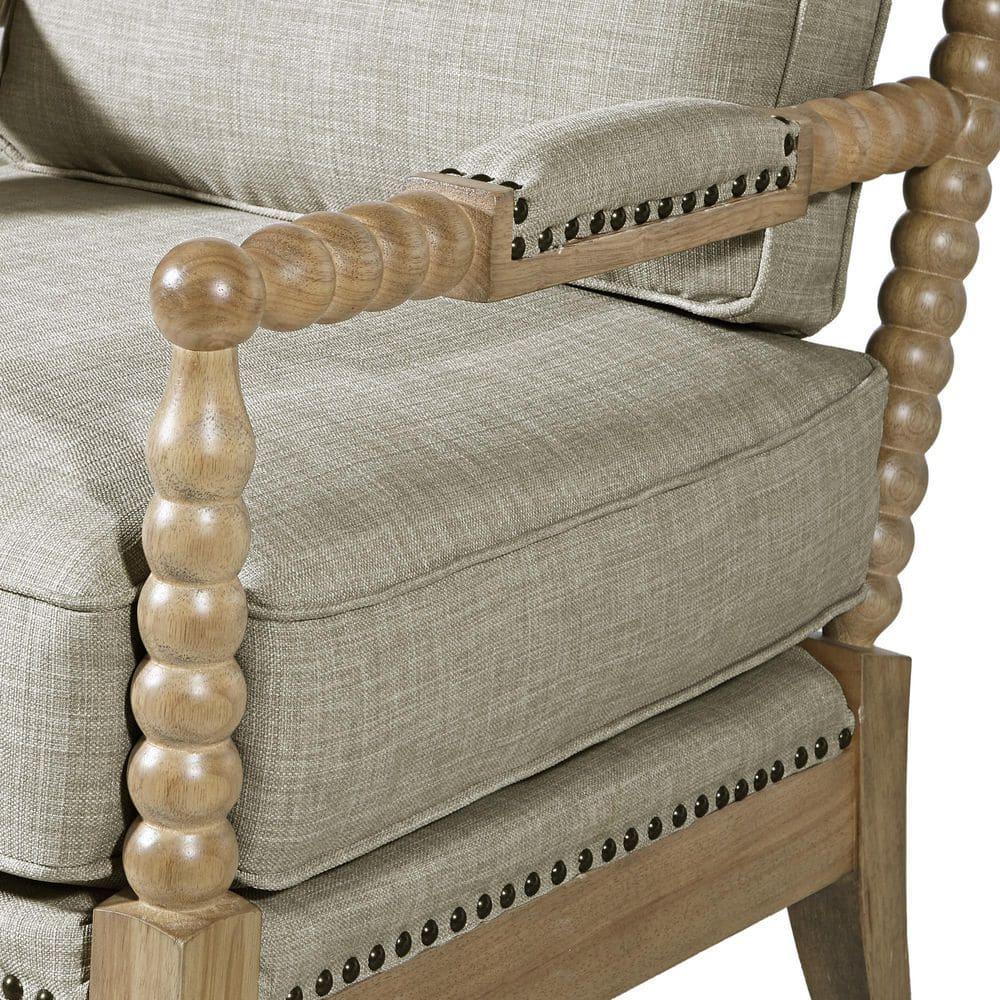 Madison Park Lyla Accent Chair Beige: Upholstered, Plywood Frame, Removable Cushions