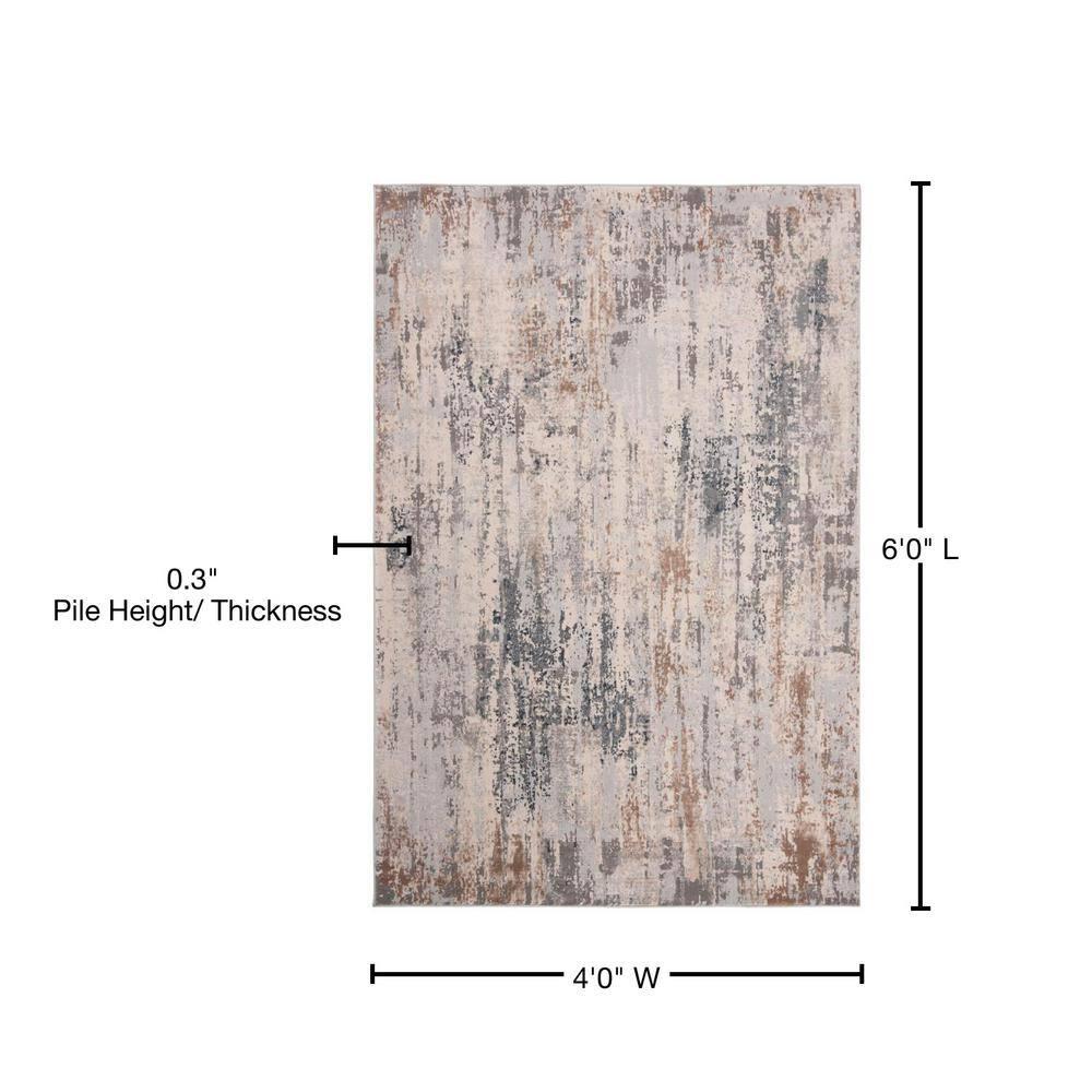 Invista INV432 Power Loomed Area Rug - Cream/Grey - 4'x6' - Safavieh.