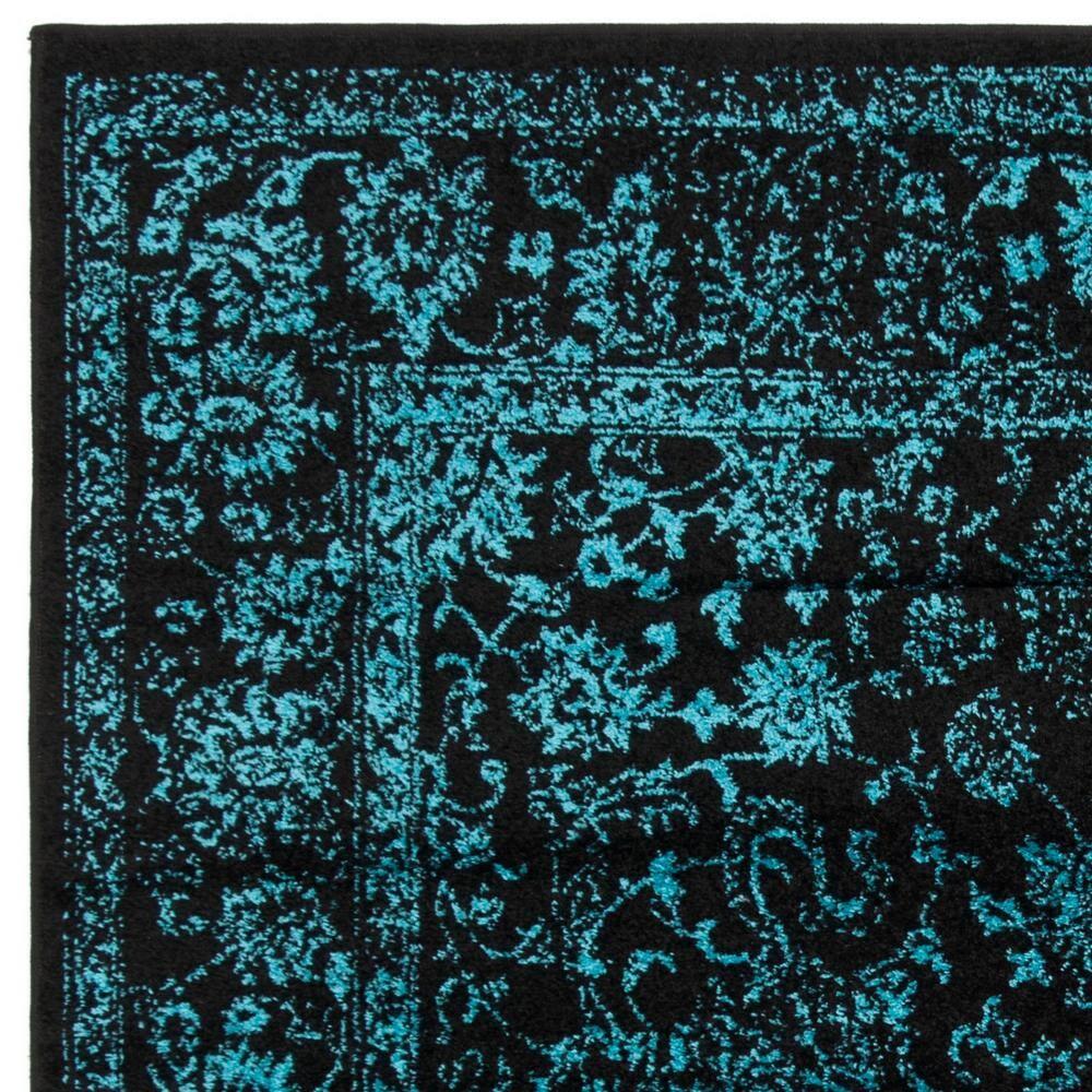 Adirondack ADR109 Machine Made Indoor Area Rug - Black/Teal - 6'x6' - Safavieh