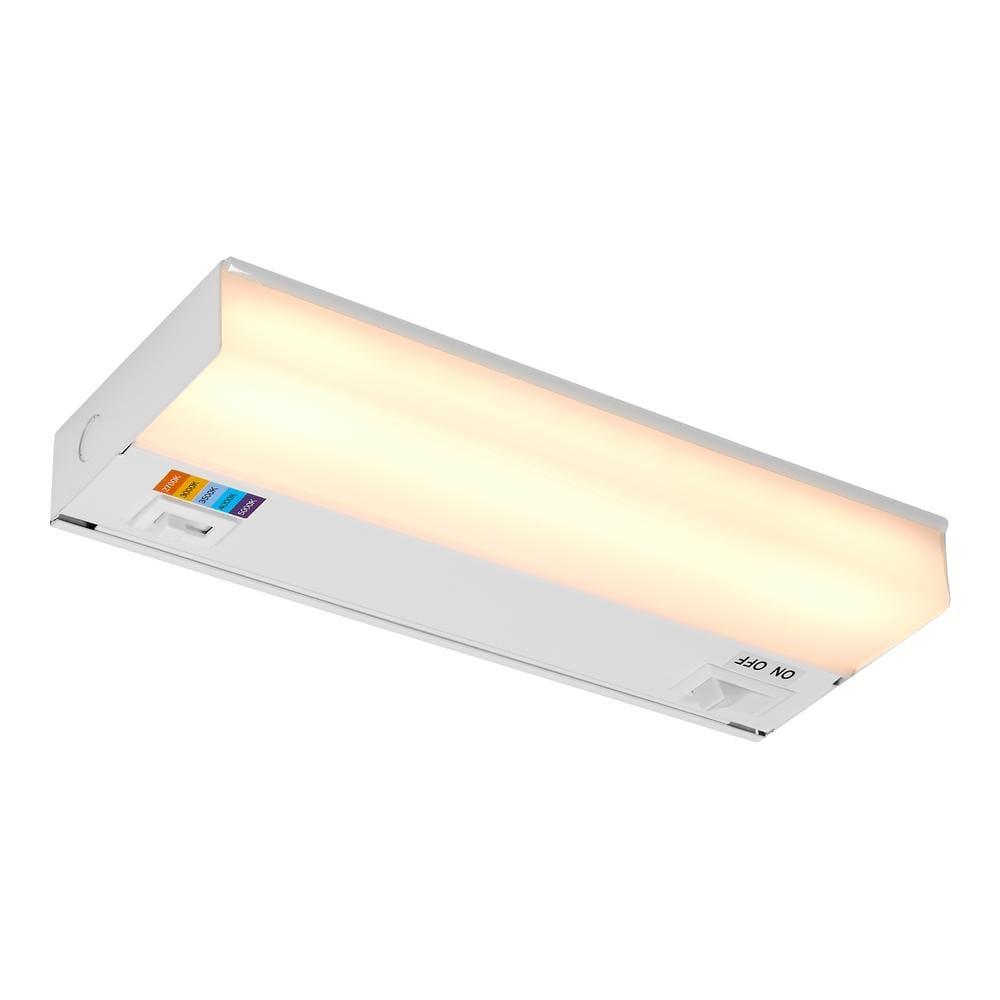 Maxxima 9 in. LED Under Cabinet Light, Hardwired, 270 Lumens, 5 CCT 2700K - 5000K, White, On/Off Switch