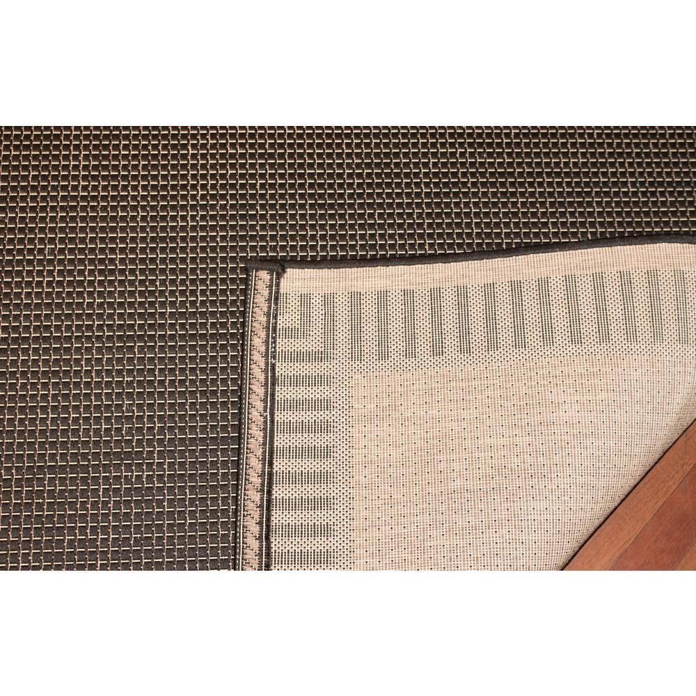 Black Synthetic Flat Woven Reversible Area Rug 70" x 110"