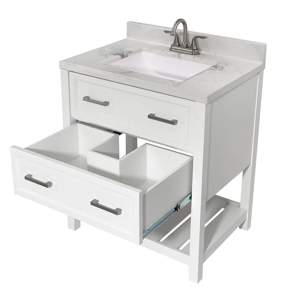 Milan 31'' Single Bathroom Vanity with Solid Surface Top
