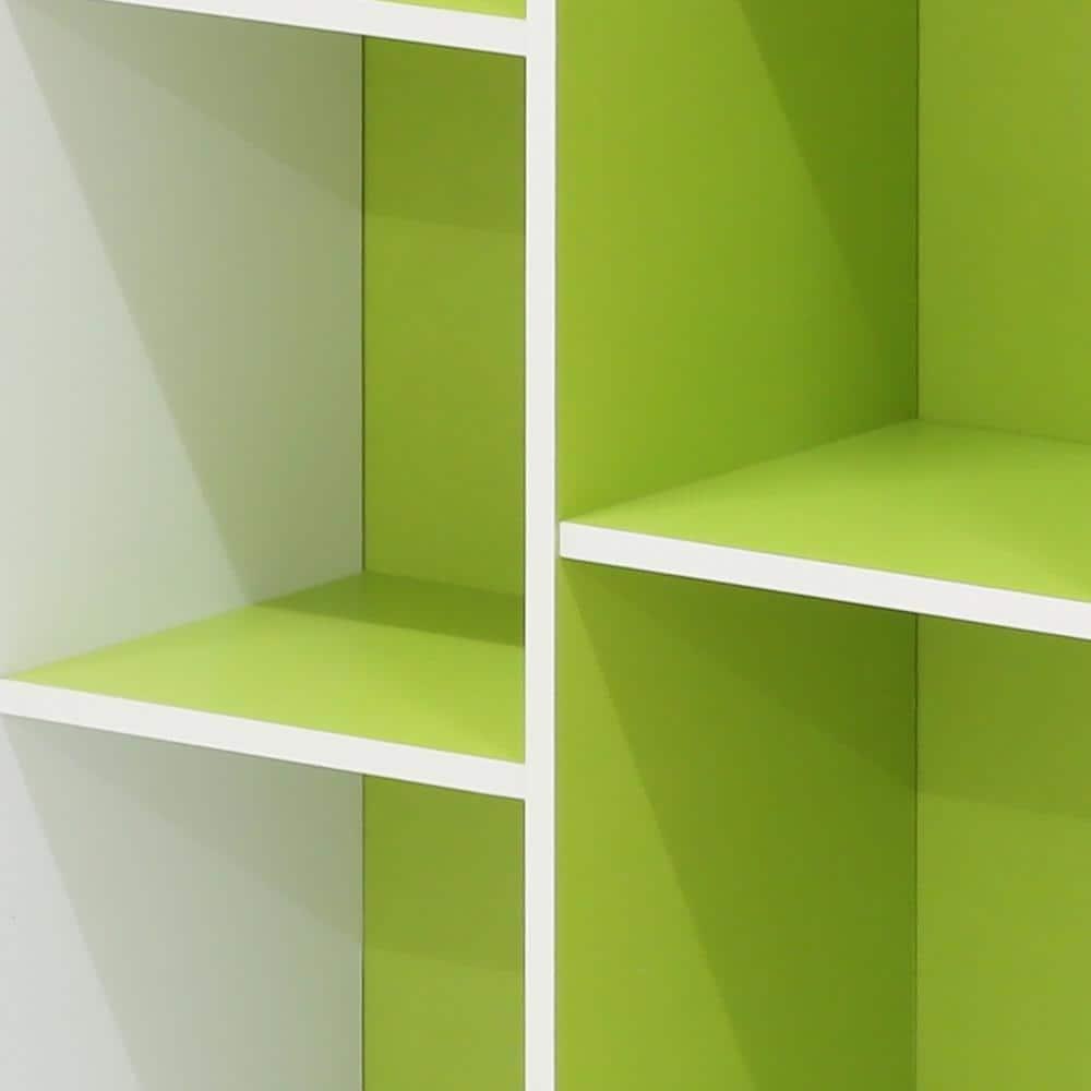 Furinno 3-tier Open Bookcase 11-Cube Floor Standing Storage Shelves Display Cabinet,Green