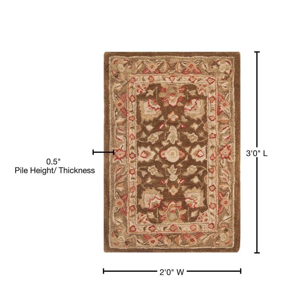 SAFAVIEH Anatolia Venice Traditional Wool Area Rug, Brown/Green, 2' x 3'