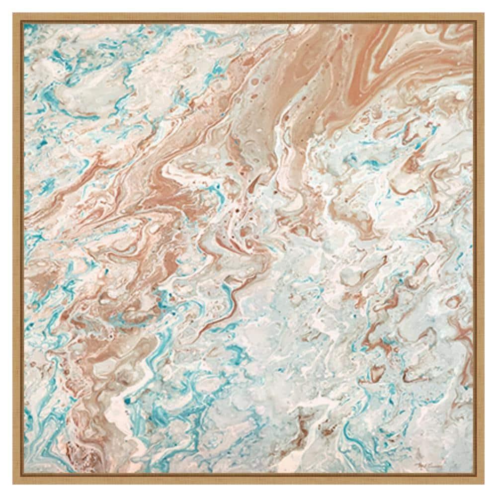 Amanti Art 30"x30" Wild Lagoons Abstract by Marie Elaine Cusson Framed Canvas Wall Art Print