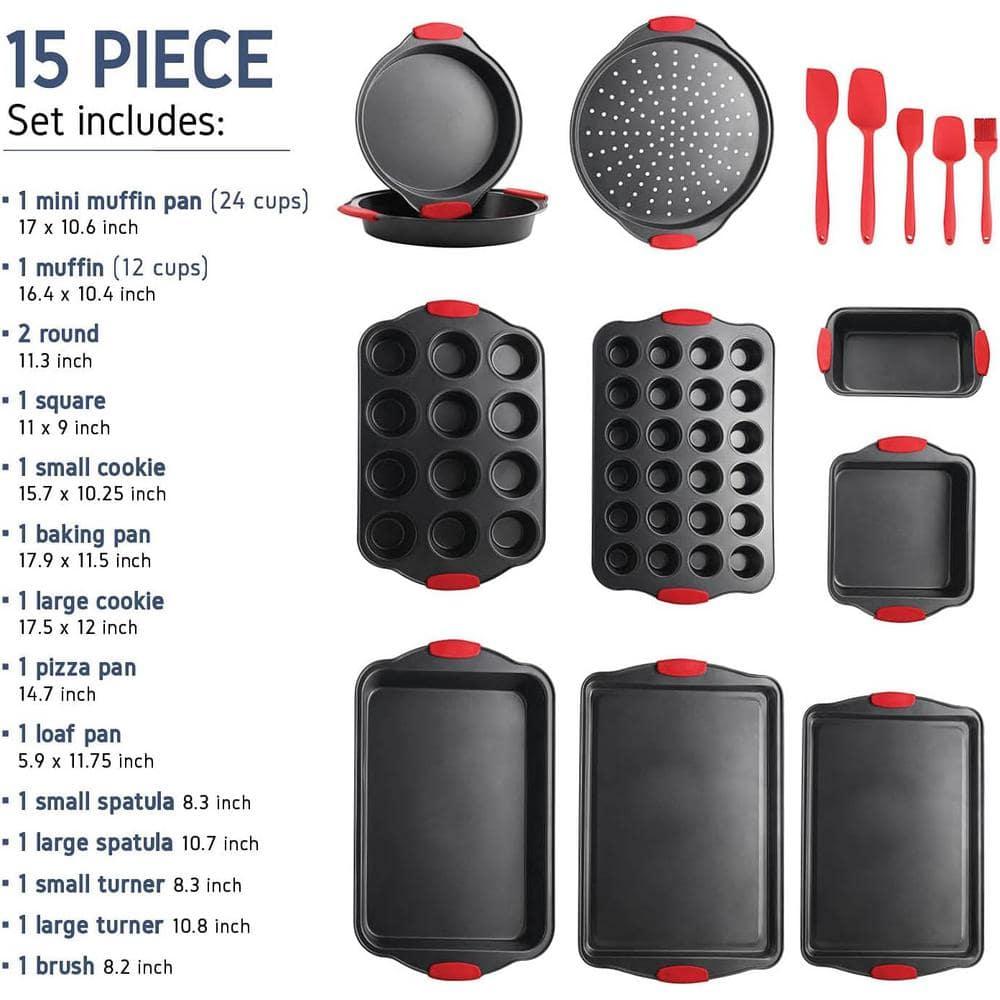 Joytable Joytable 15 Piece Bakeware Set + 24 Piece Utensil Set - Stainless Steel, Non-Stick, Dishwasher Safe, And Heat Resistant