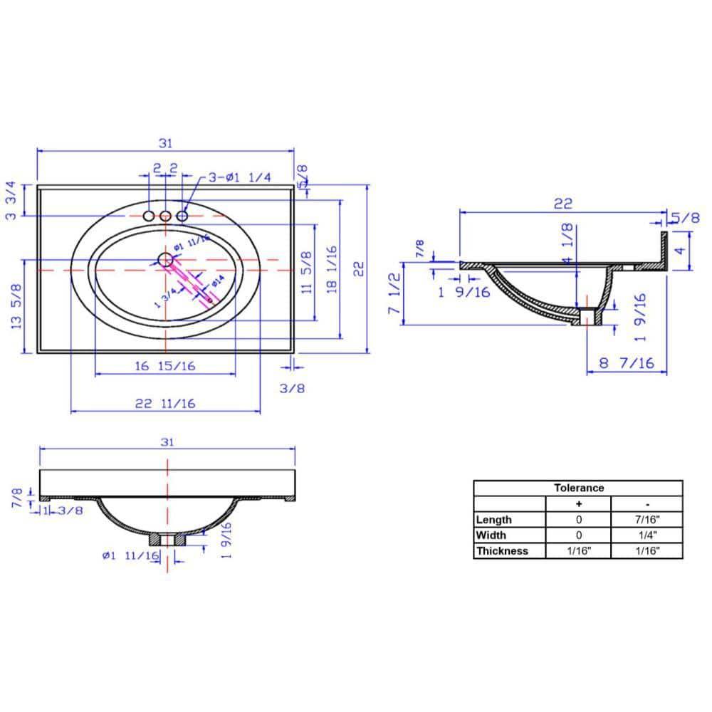 Cultured Marble Vanity Top with Backsplash