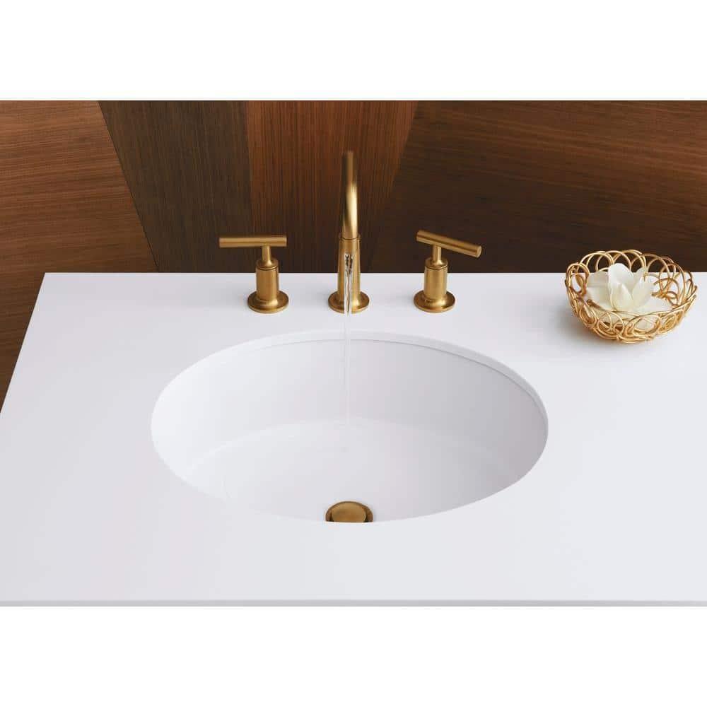 Verticyl Ceramic Oval Undermount Bathroom Sink with Overflow