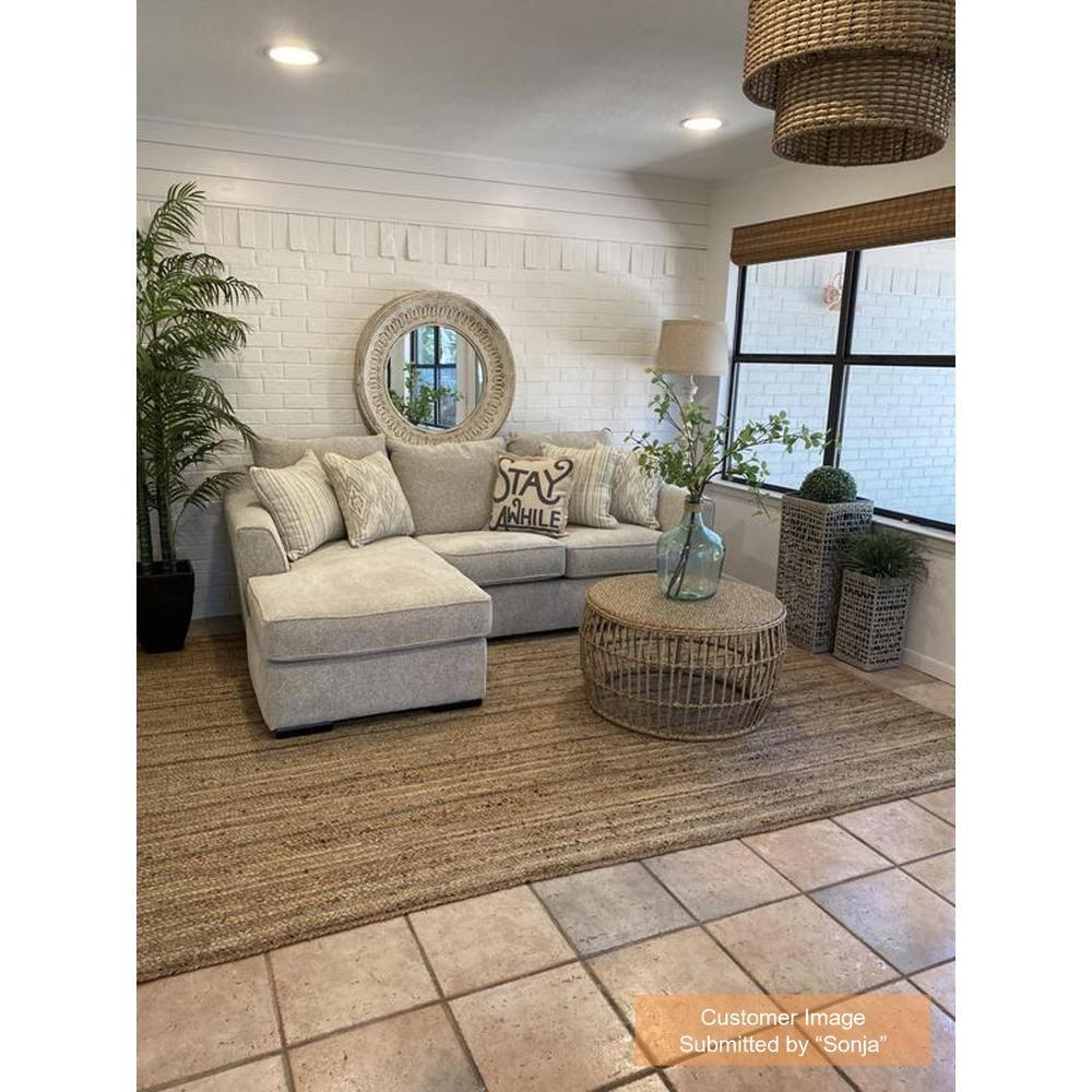 nuLOOM Rigo Hand Woven Farmhouse Jute Area Rug, 8' x 10', Natural