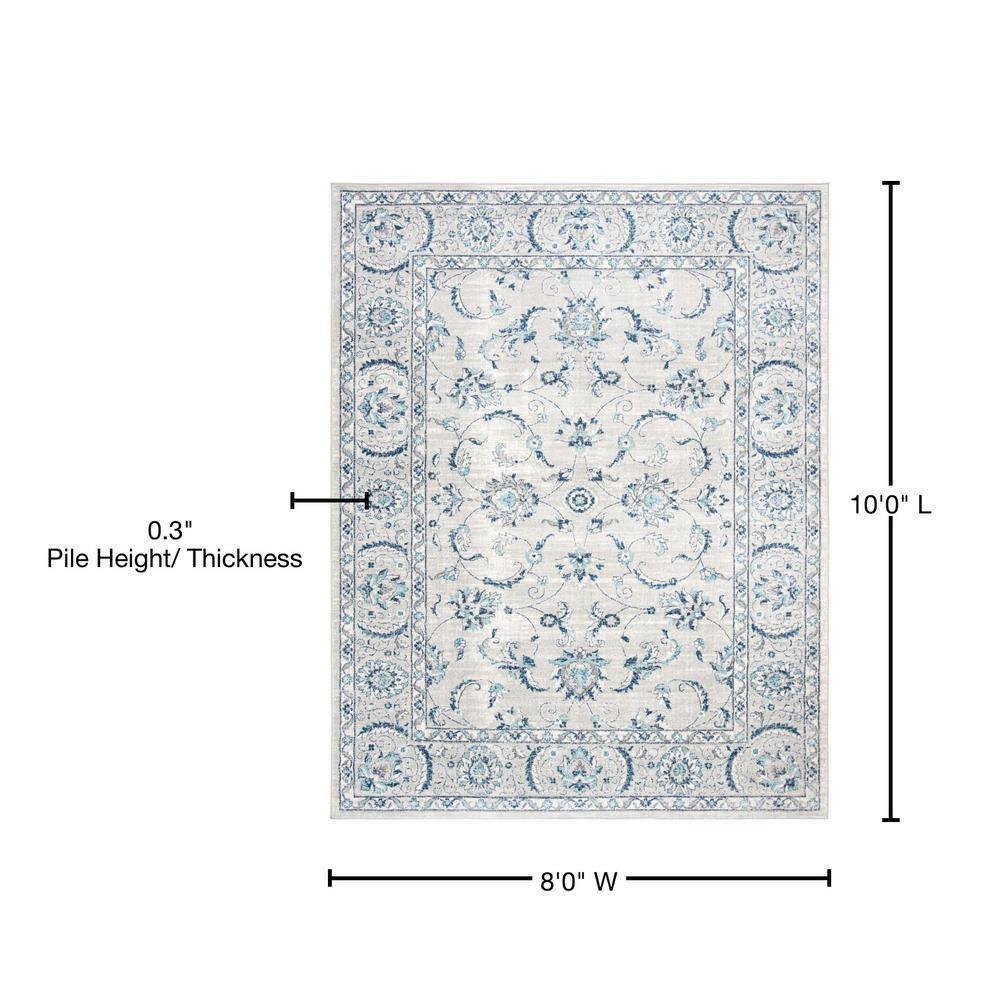 Brentwood BNT854 Power Loomed Indoor Area Rug - Light Grey/Blue - 8'x10' - Safavieh