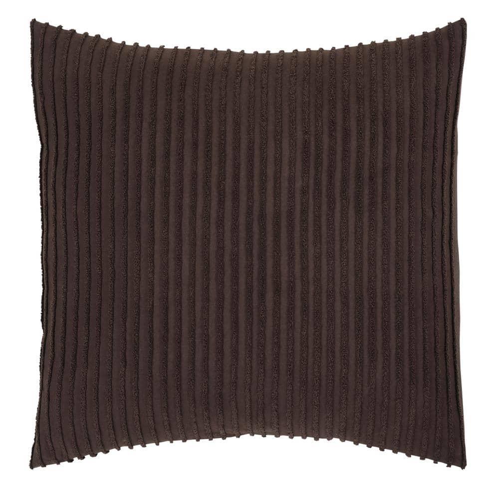 Better Trends Jullian Collection 100% Cotton Tufted Pillow Sham with Stripe Pattern Machine Washable Pillow Cover
