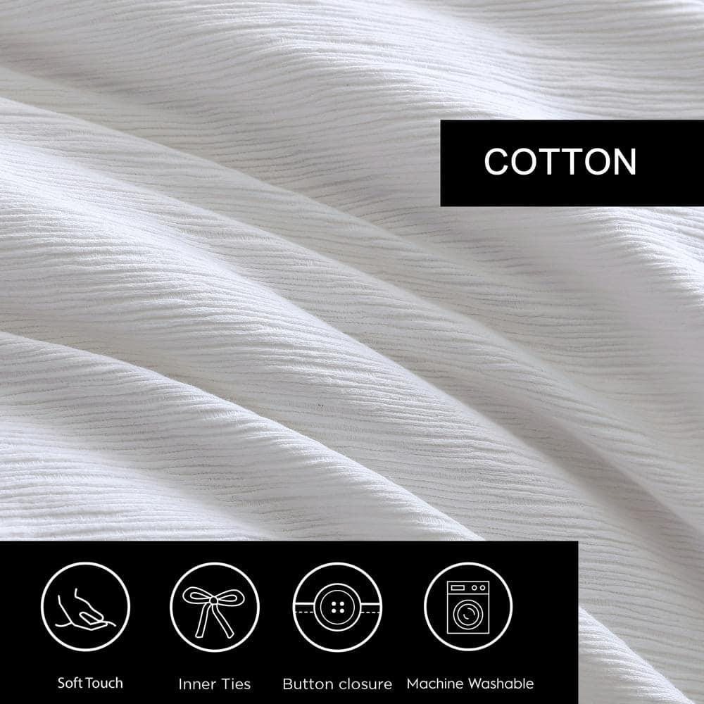Vera Wang Vera Wang Solid Textured Pleats White Duvet Cover Set