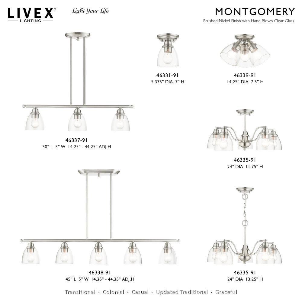 Livex Lighting Montgomery 3 - Light Chandelier in  Brushed Nickel