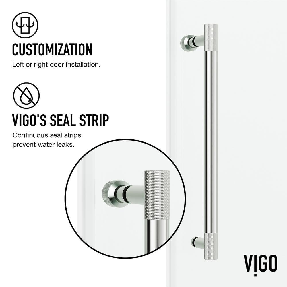 Cass 56-60" W x 66" H Sliding Frameless Tub Door with 3/8" Clear Glass