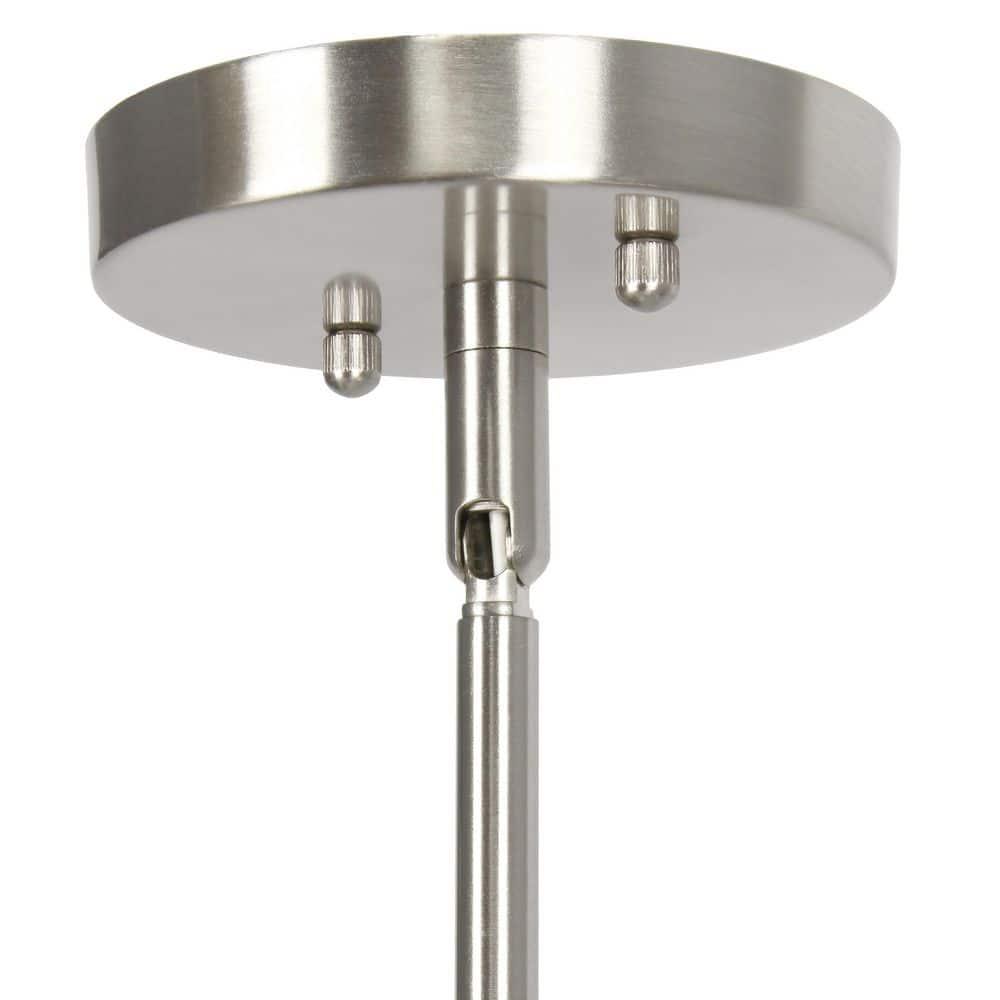 1-Light 5.75" Minimalist Industrial Farmhouse Adjustable Hanging Clear Cylinder Glass Pendant Metallic Silver - Lalia Home: UL Listed, E26 Base