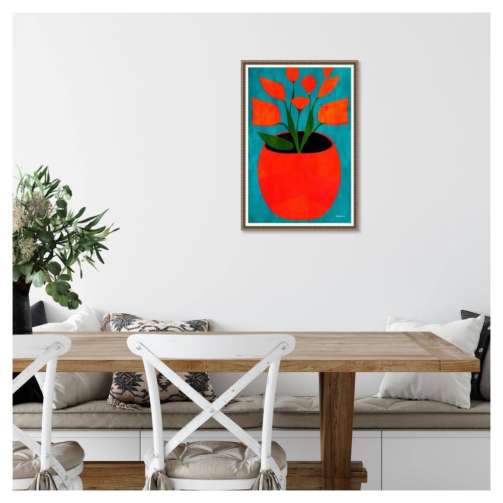 Amanti Art Red Blossoms by Bo Anderson Canvas Wall Art Print Framed 16 x 23-in.