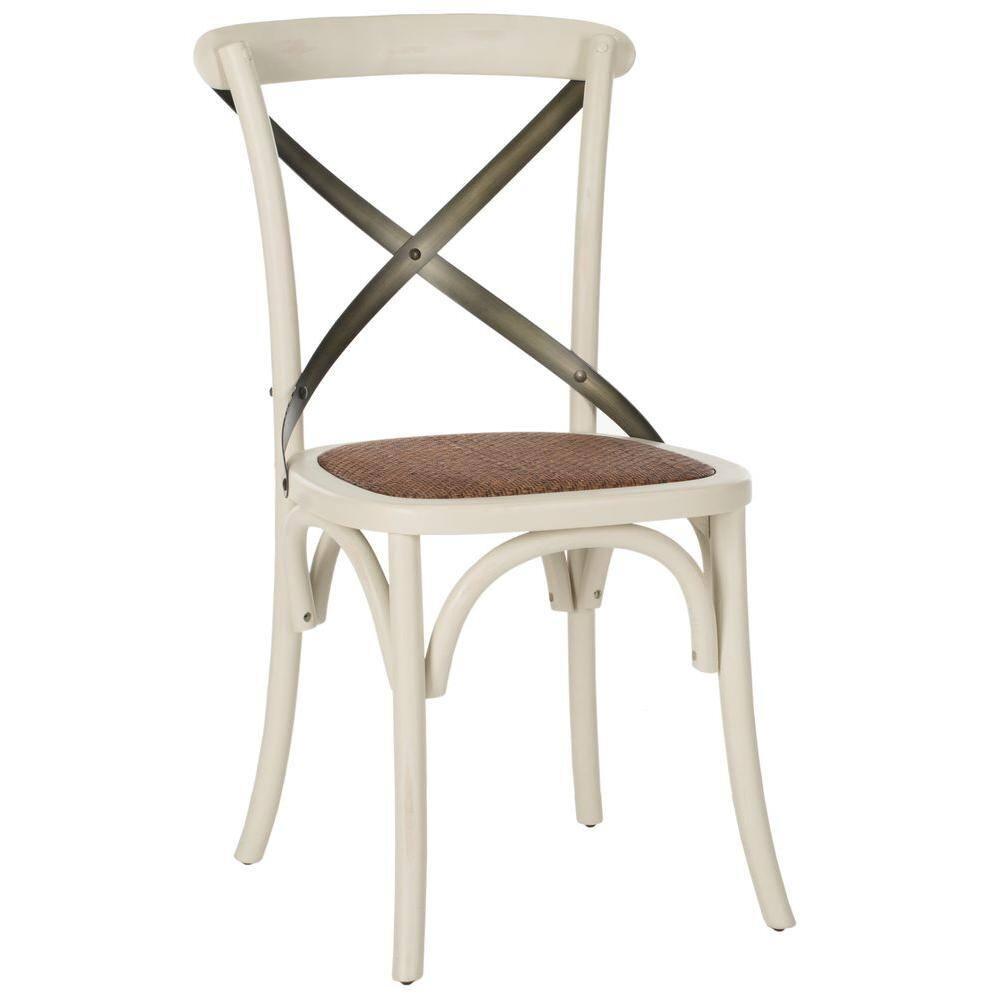 Franklin 18" H X-Back Farmhouse Dining Chair (Set of 2) - AMH9501 - Antique White - Safavieh Couture
