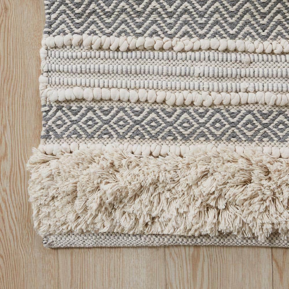INK+IVY Asher Cotton Blend Bath Rug with Non-Slip Backing