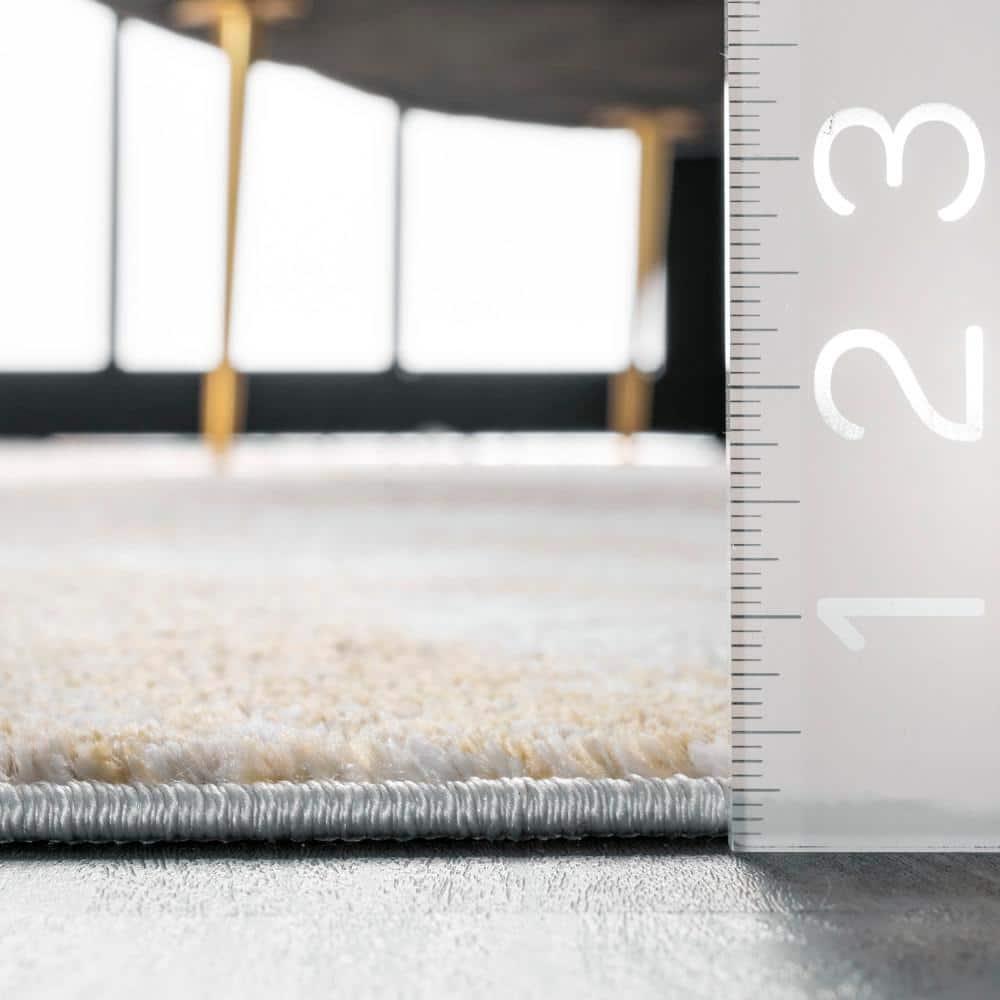 Nuloom Cyn Abstract 5 Round Indoor Area Rug for Living Room Bedroom Dining Room Kitchen, Gold/Ivory