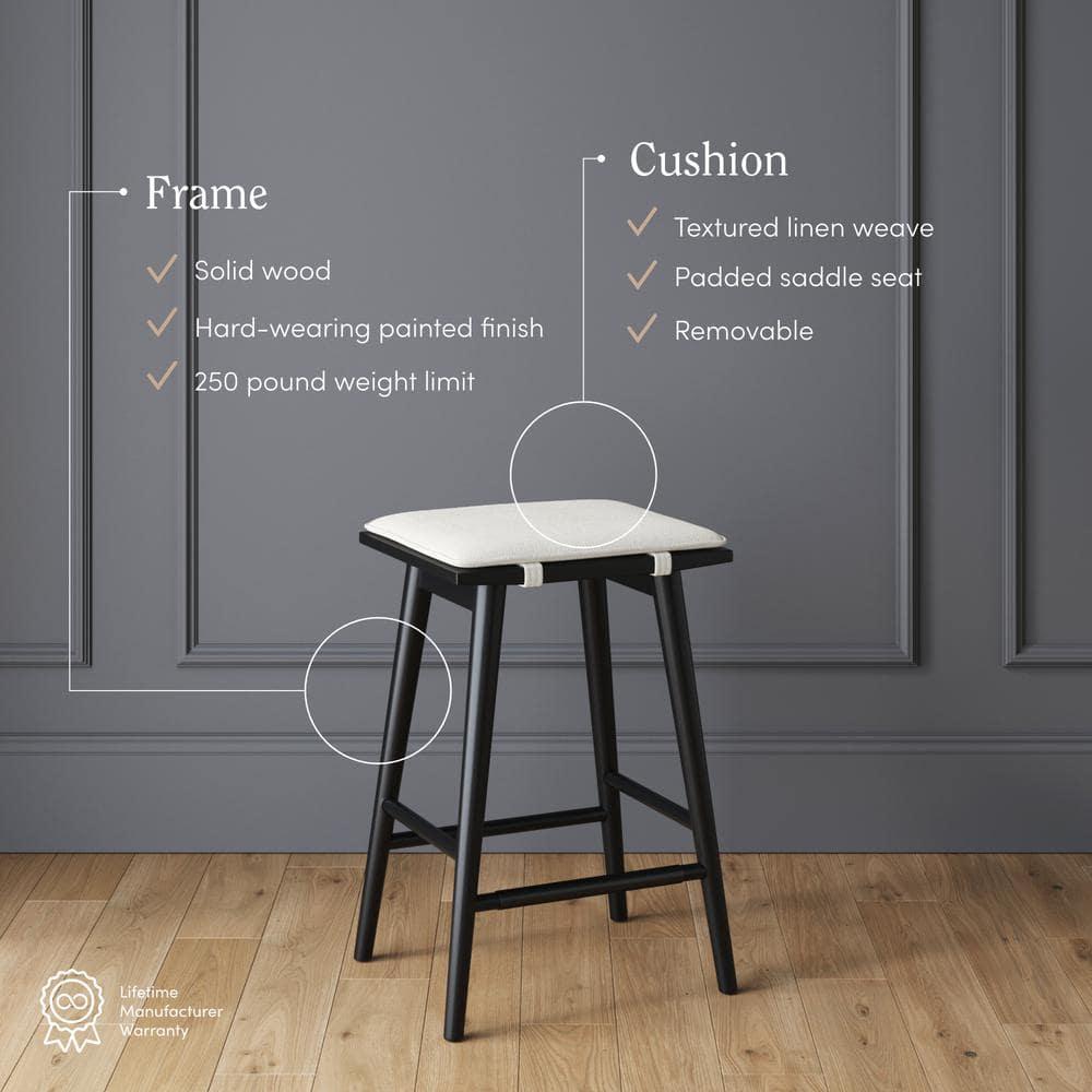 Nathan James Barker Upholstered Counter Stool with Solid Wood Frame