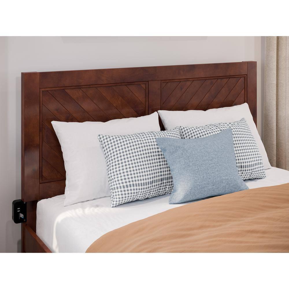 AFI Canyon Cama con Plataforma de Madera Maciza de Nogal con Pie de Cama a Juego, Completo