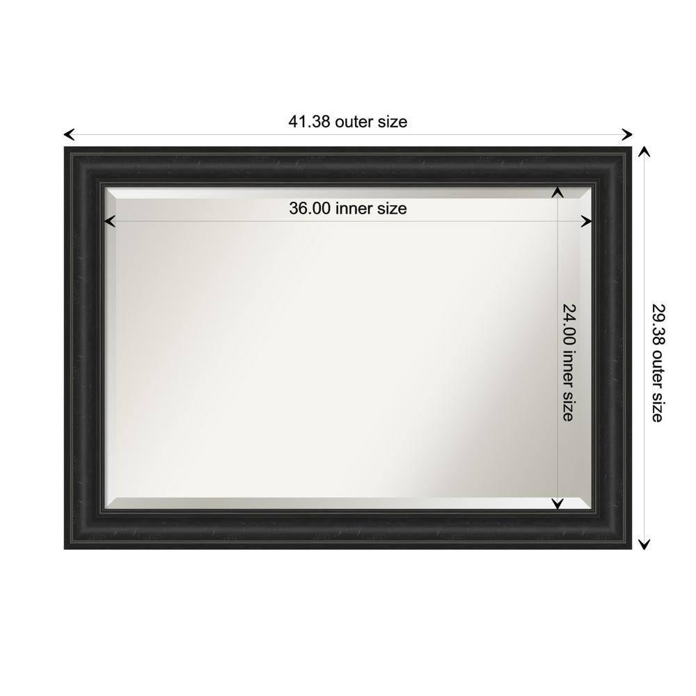 Amanti Art Shipwreck Black Framed Wall Mirror - 21.38 x 25.38 in