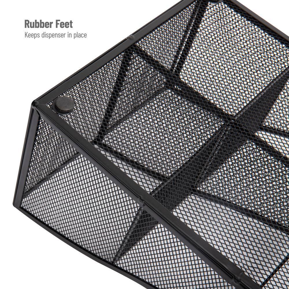 Mind Reader Mind Reader Cup and Condiment Station, Countertop Organizer, Coffee Bar, Kitchen, Metal Mesh, 8.5"L x 14.5"W x 5.25"H