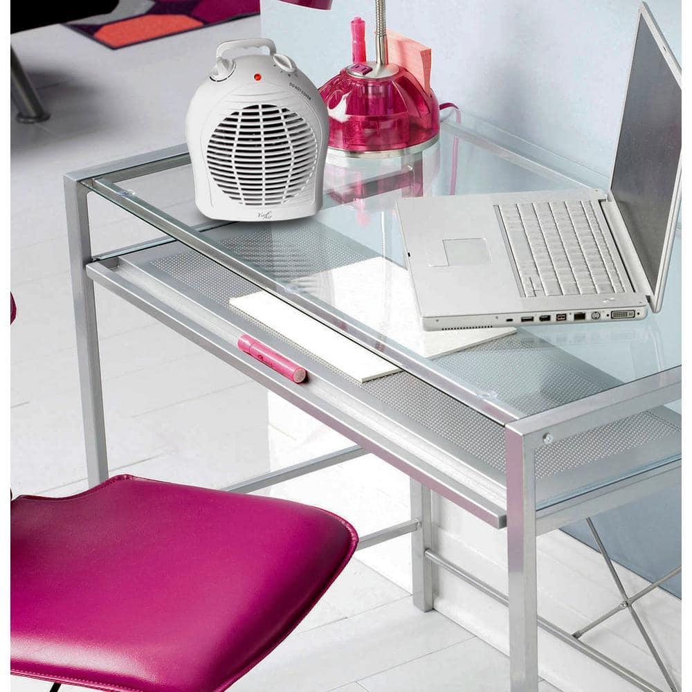 Vie Air 1500W Portable 2-Settings White Fan Heater with Adjustable Thermostat