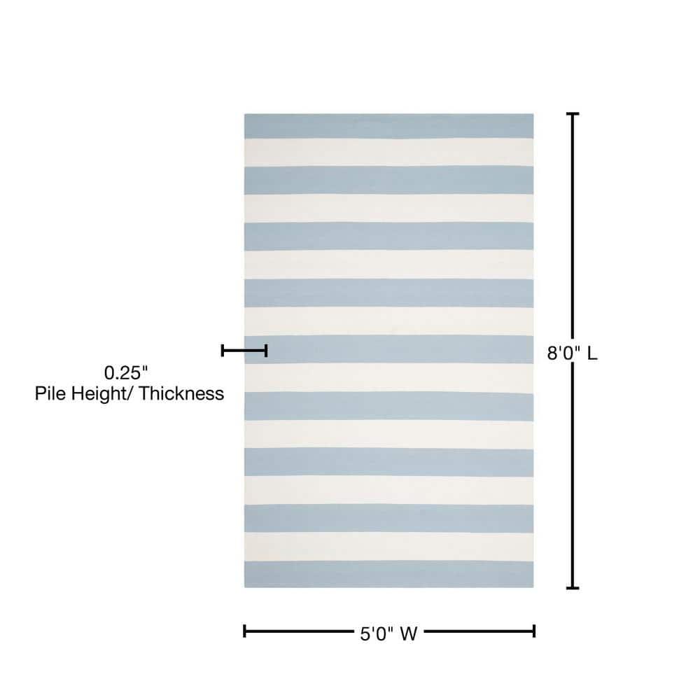 Montauk MTK712 Hand Woven Indoor Area Rug - Sky Blue/Ivory - 5'x8' - Safavieh