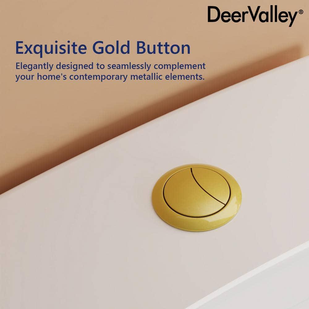 DeerValley Prism Dual-Flush Elongated One-Piece Toilet with Glazed Surface Lower Water Tank for Space Saving (Seat Included)
