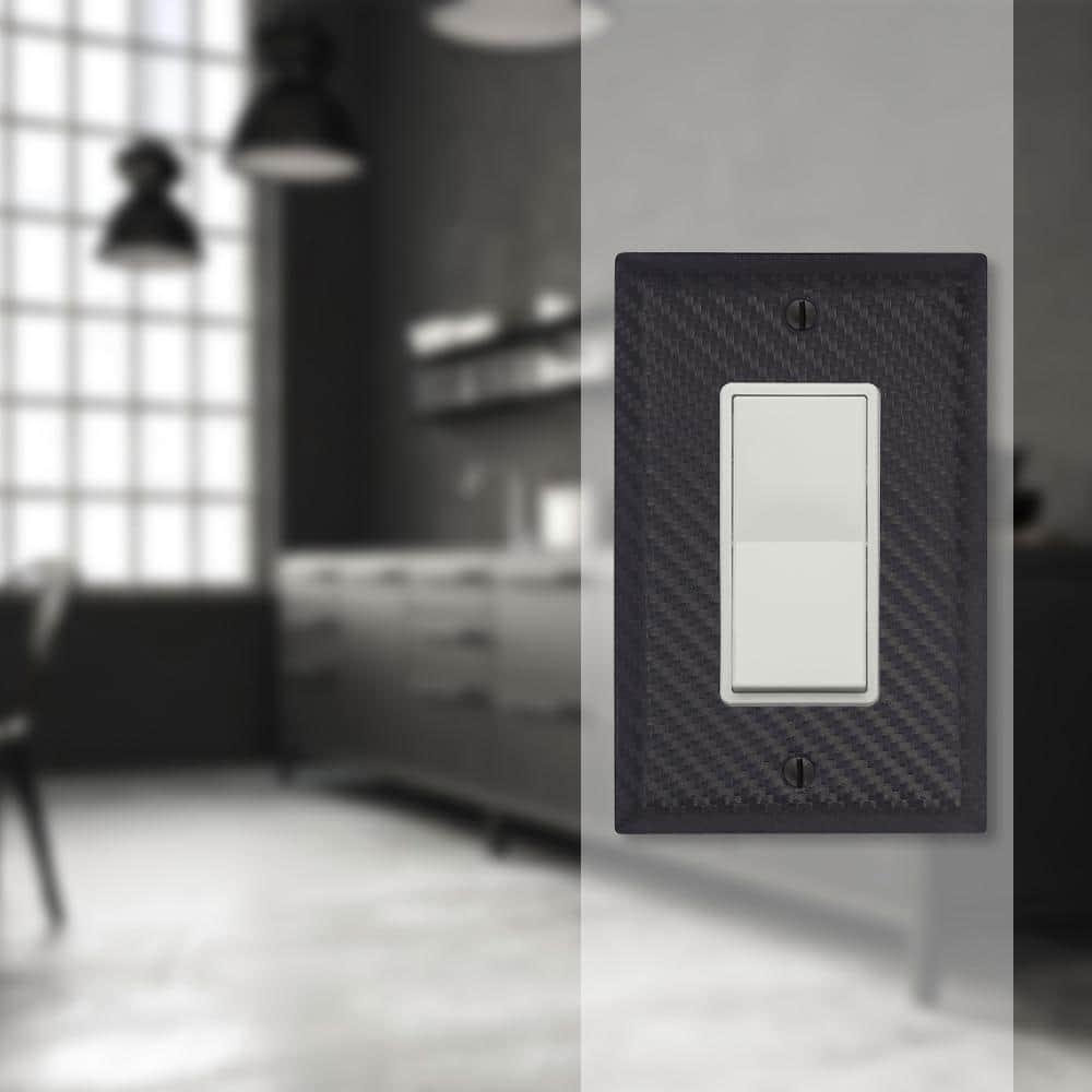 Black Stamped Steel Single Rocker Wall Plate