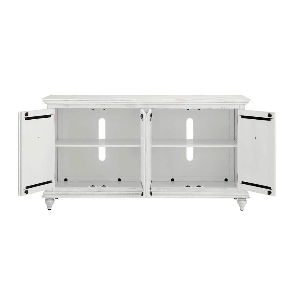 Martin Svensson Home Garden District Rustic White Solid Wood 65" TV Stand